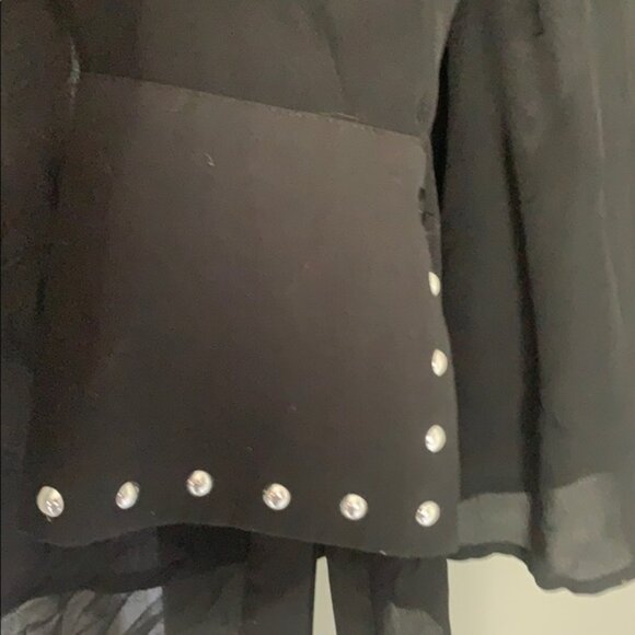 - Just Cavalli Ruffle frill silk black Blouse Size 40 - Picture 6 of 11